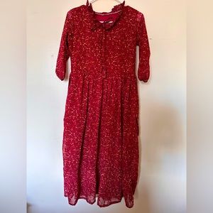 Maroon red long dress
